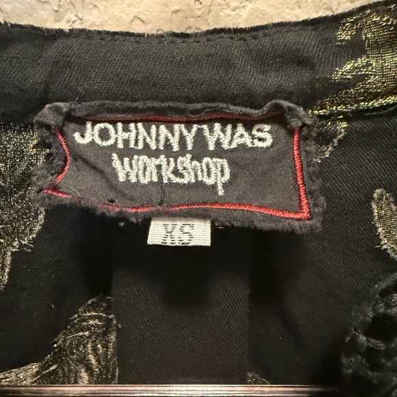 Johnny Was Gold Feather Bell Sleeve Blouse Sz XS - Picture 2 of 7